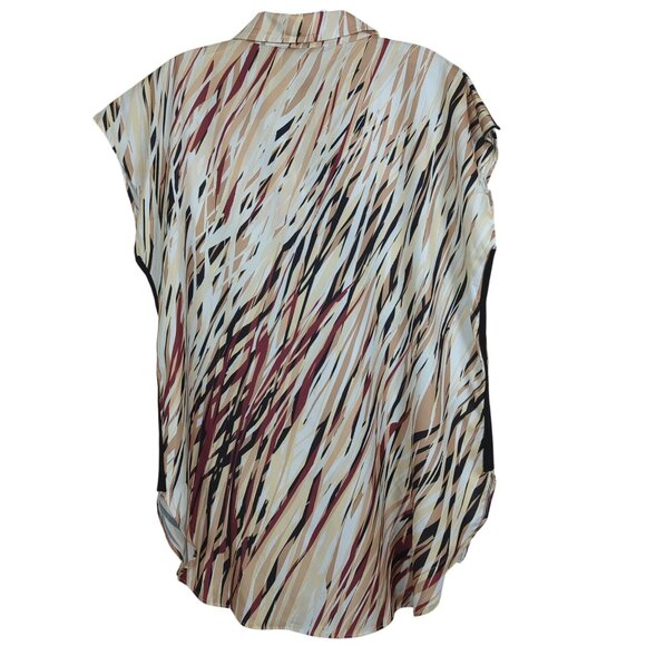 Lysse New‎ York Womens Tunic XL Abstract Print wht grss beige tan Lightweight - Picture 16 of 16